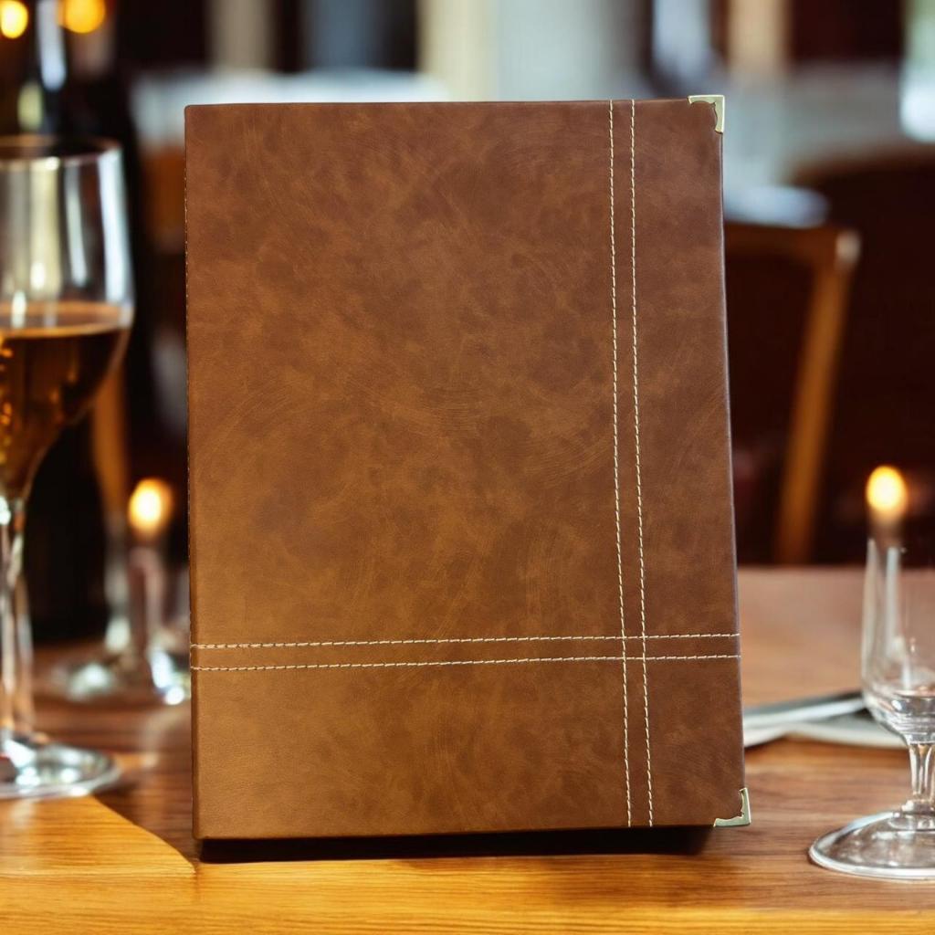 5 porta cardapio capa dura para folha A5 personalizados com sua logo luxo