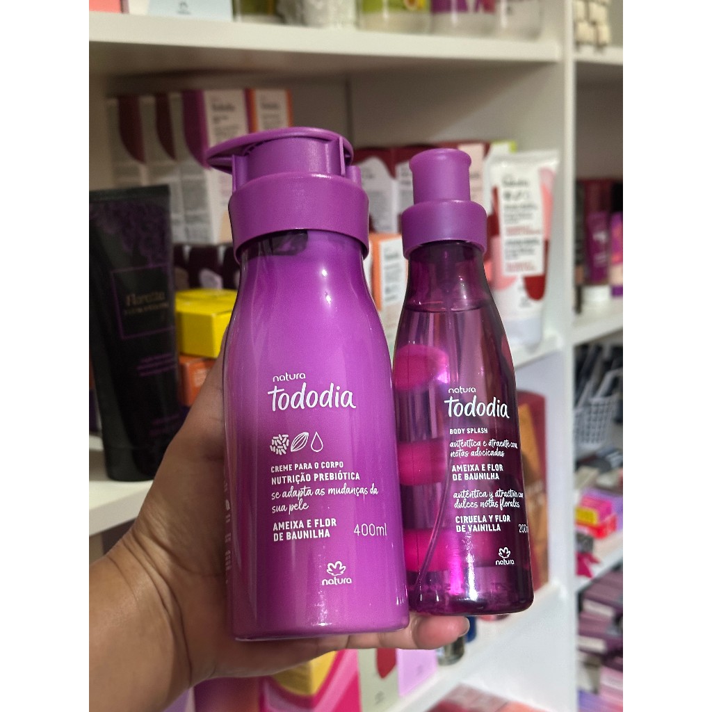 Creme hidratante Ameixa e flor de baunilha + 1 Body splash Ameixa e flor de baunilha, KIT natura.