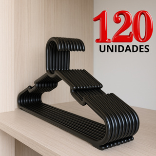 KIT COM 120 CABIDES MODELO COMBATE PRETO, 38CM RESISTENTE E DURÁVEL, PARA BLUSAS, CALÇAS, CAMISETAS em Oferta na Shopee
