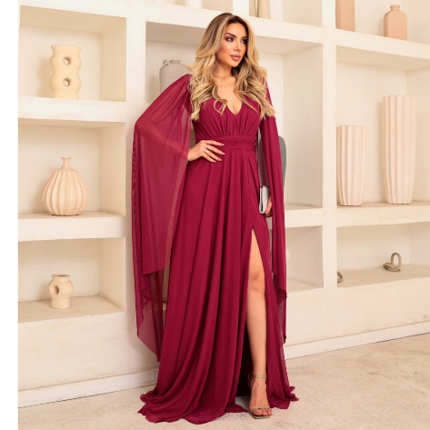 Vestido Longo de Festa Capão Sem Brilho Elegante Sofisticado Casamento Formatura