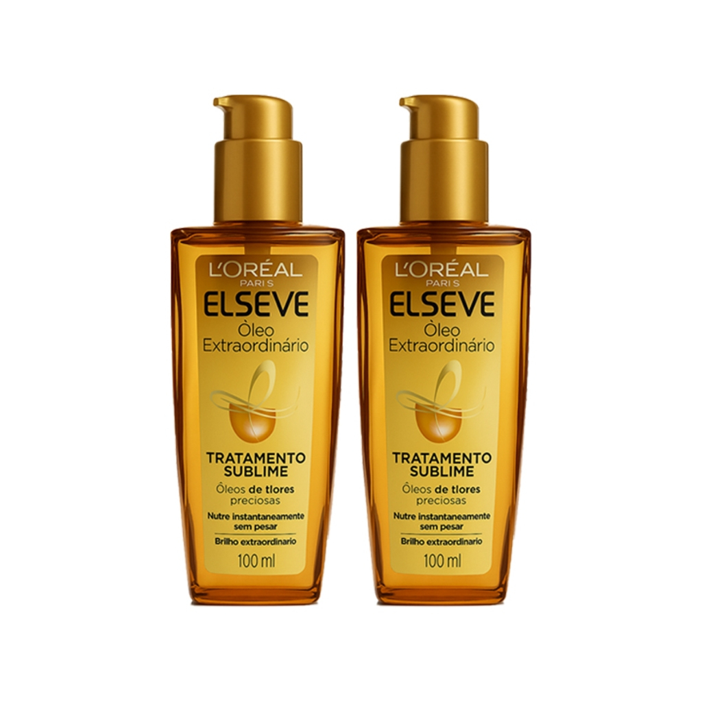 KIT C/2 ELSEVE ÓLEO EXTRAORDINÁRIO LORÉAL PARIS 100ML em Oferta na Shopee