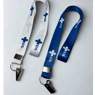 Cordão Personalizado SUS Crachá chaveiro identificação Jacaré com argola em Oferta na Shopee