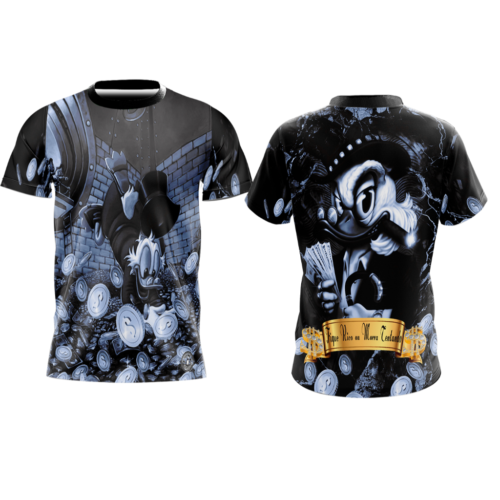 CAMISETA TIO PATINHOS FIQUE RICO OU MORRA TENTANDO