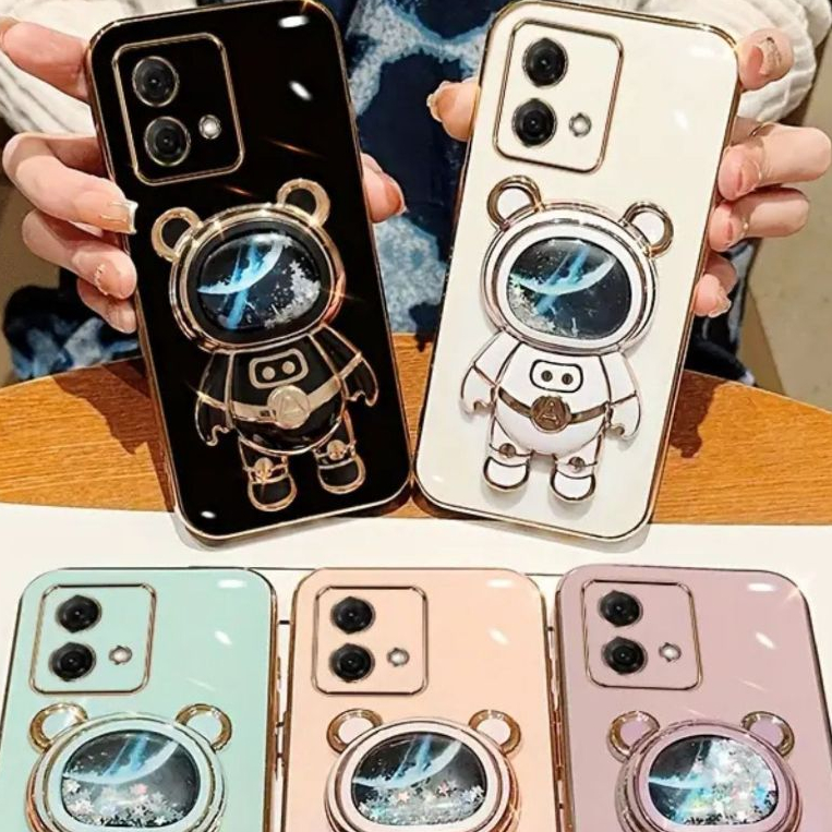 Capinha com Suporte Astronauta Brilho Para Galaxy A03,A03CORE,A13,A23,A53,A73,A12,A22,A32,A52,A72
