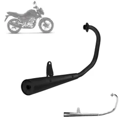 Escapamento Escape Gemoto Mini Ml 1 Abafador Com Suporte Protetor Titan 160 / Fan 160 2016 Até 2022