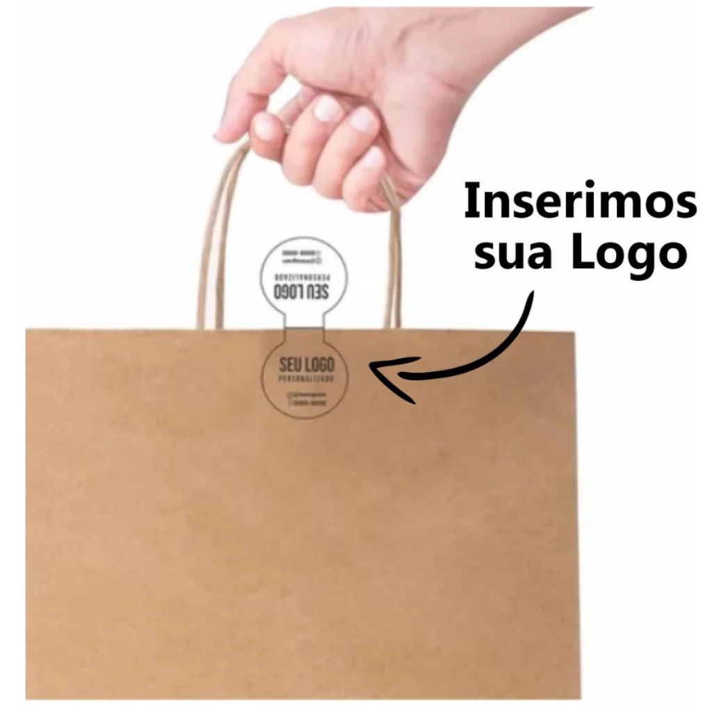 100 Adesivos Fecha Sacola 6x3cm Personalizados Modelo a escolha