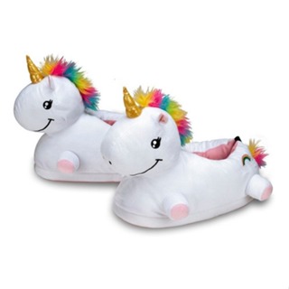 Pantufa 3D Unicornio Branca Pelucia Importway em Oferta na Shopee