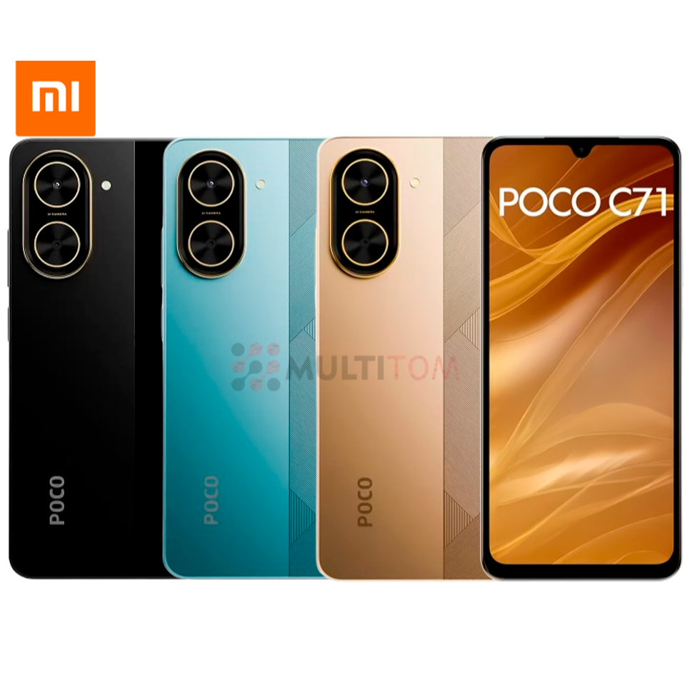 Celular Xiaomi Poco C71 Dual Sim Tela 6.88" 120Hz Câmera Dupla 32MP + Frontal 9MP Global 128GB 64GB