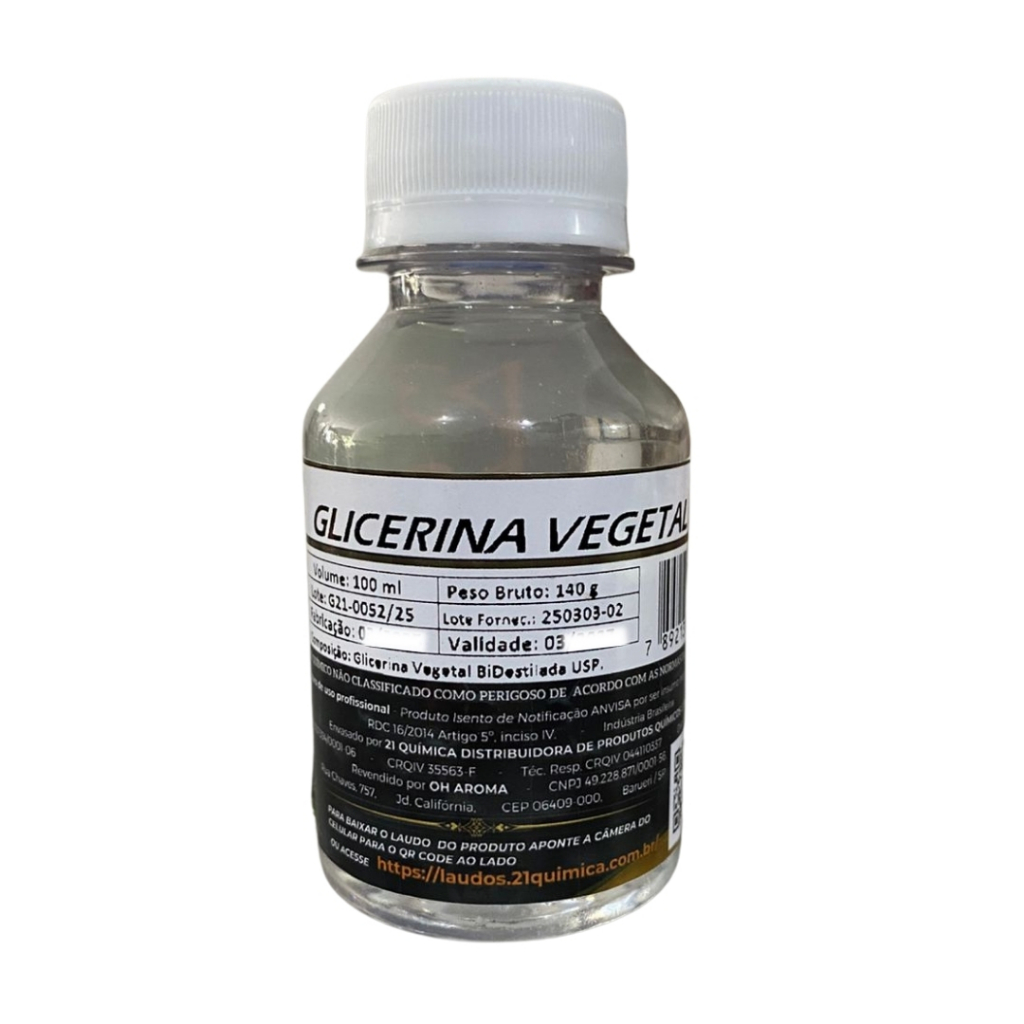 Glicerina Vegetal Usp 100ml Alimentos Saborosos 100% Puro