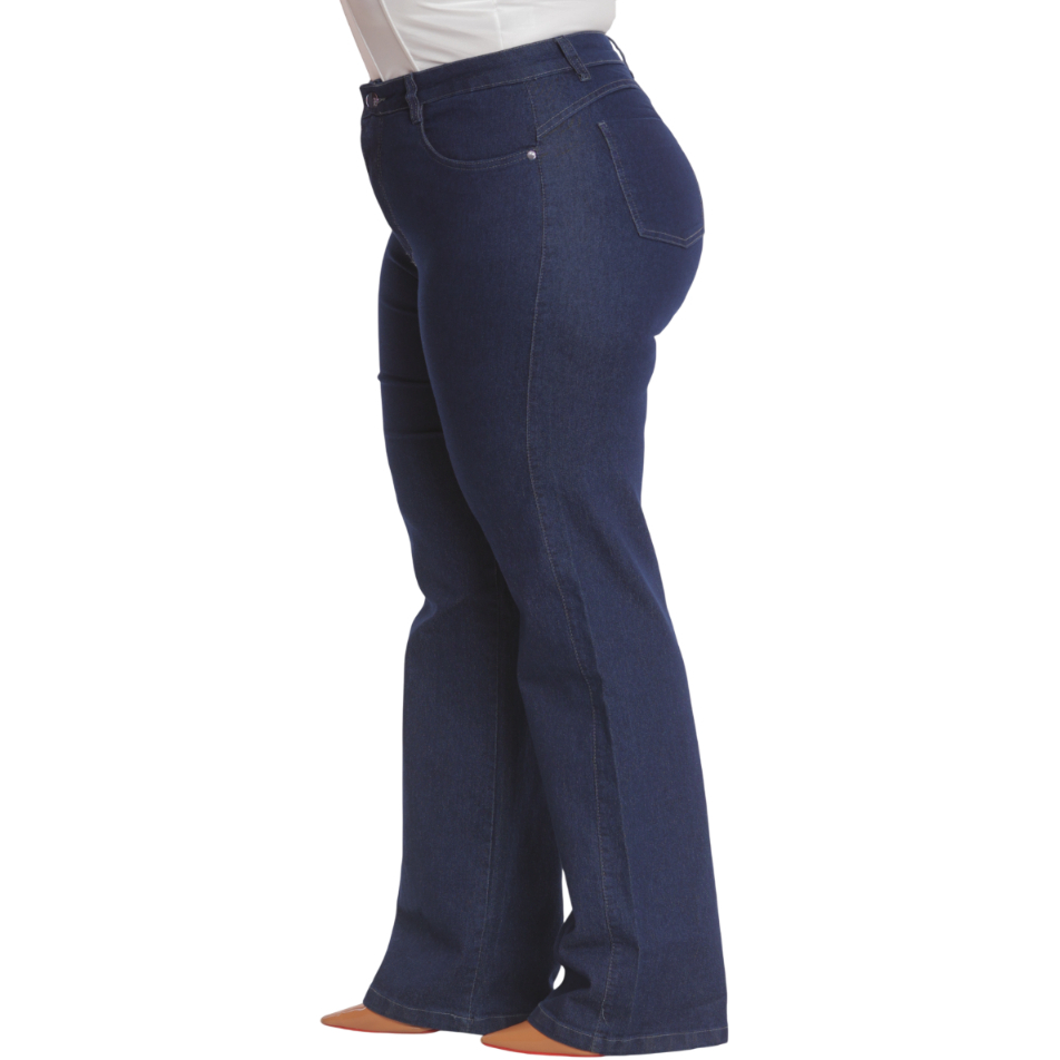 Calça Jeans Azul Wide Leg Pantalona – Moda Grande com Lycra em Oferta na Shopee