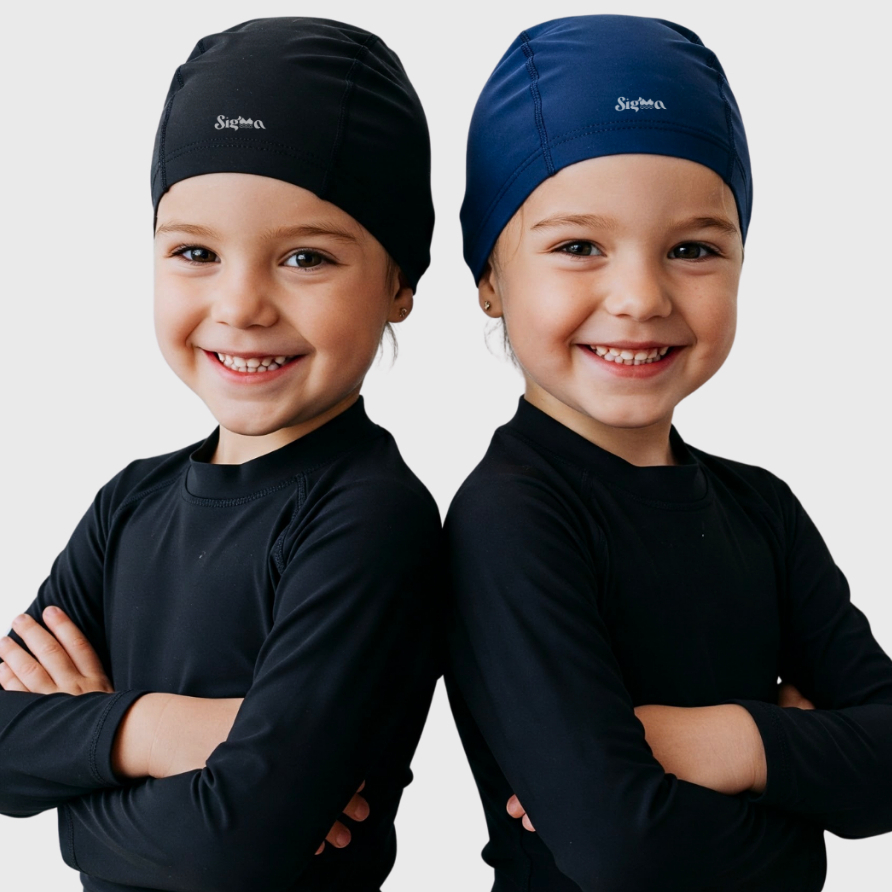 Kit 2 Toucas Natação Hidroginastica Mergulho Lisa Unissex Infantil Menino Menina Proteção Solar Uv