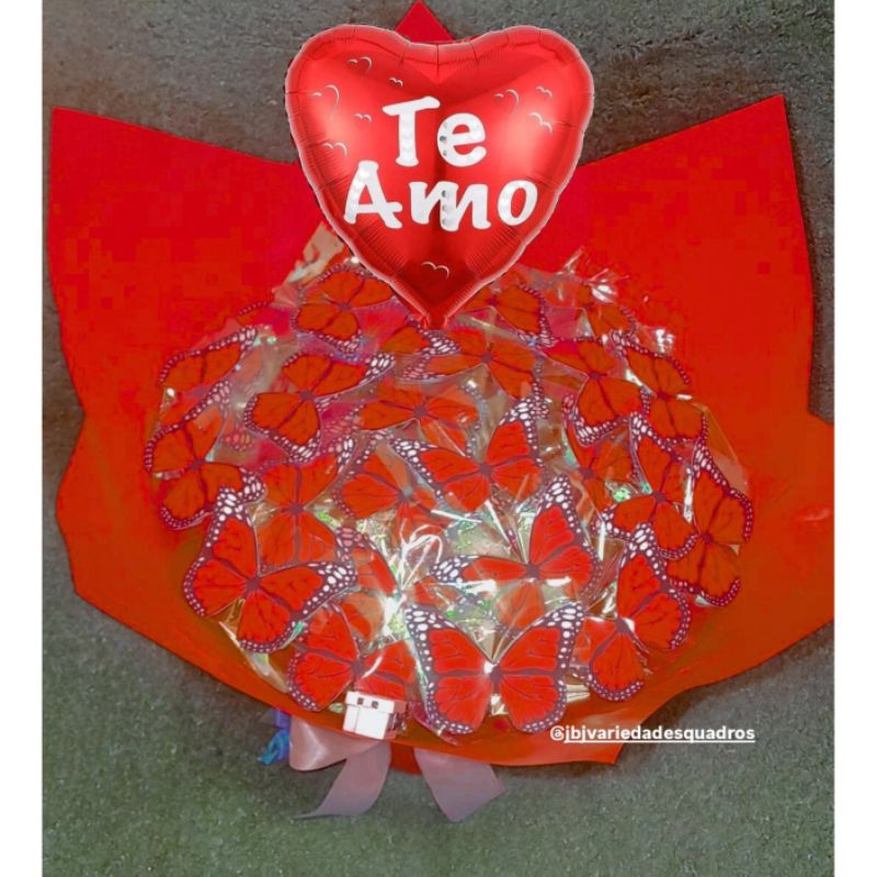 Buquê 30 Boborletas led Balão fotos) presente pra namorada Flor presente Namorada flor Buquê presente Namorada Buquê Amo