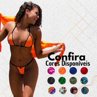 Biquíni de Fita Fio Dental MB Brasil Marquinha de Bronze | Regulável P-GG em Oferta na Shopee