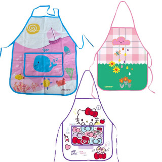 Avental Infantil Impermeável Para Pintura Escolar Hello Kitty Jardim Fundo Do Mar