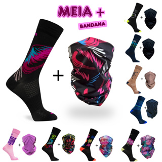 Kit Meia Ciclismo + Bandana Tubular Ciclismo em Oferta na Shopee
