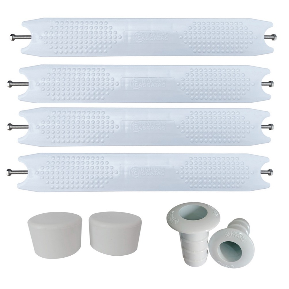 Kit Abs 04 Degraus + Chumbador + Borracha P/ Escada Piscina