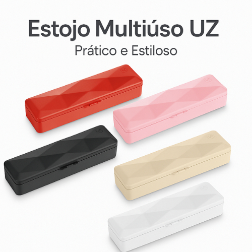 Estojo Multiuso Porta Escova Pincel Maquiagem Remédio Talher 2UN Preto Branco Rosa Vermelho Bege UZ em Oferta na Shopee