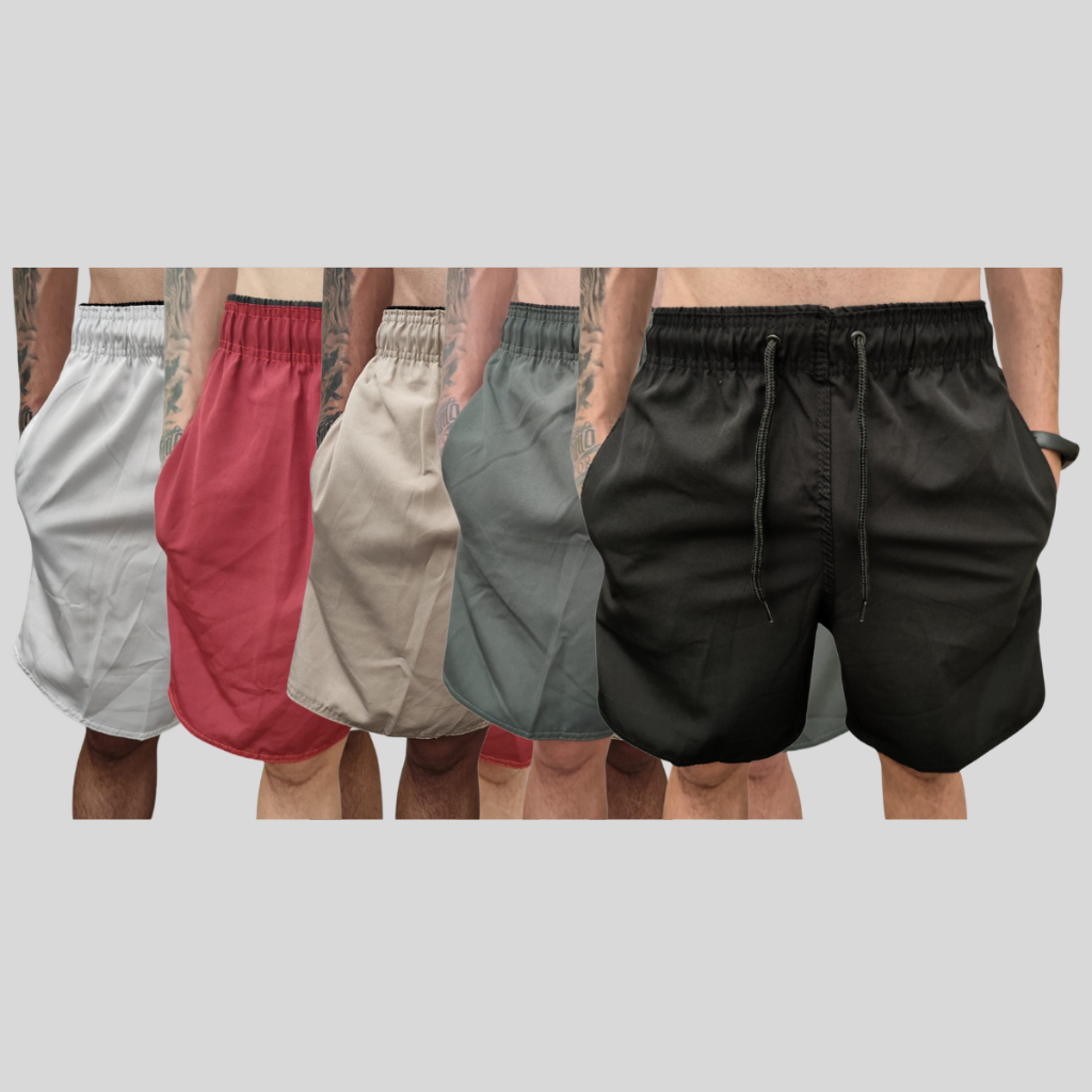 Shorts Tactel com Elastano Bermudas Tactel Masculino Praia Academia Piscina Lançamento