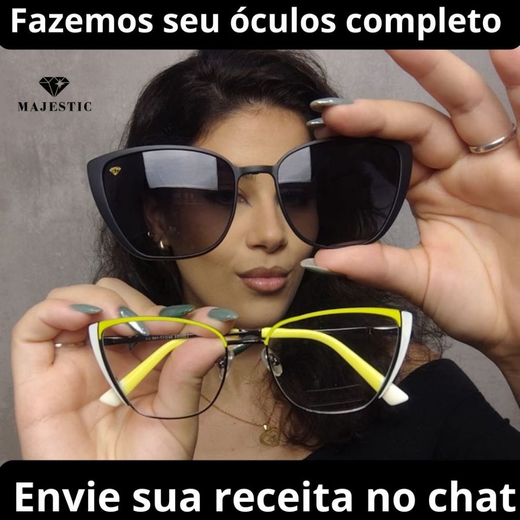 Armação de Óculos de Grau Feminino em Metal estilo Gatinho - Stella Majestic