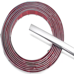 Friso Cromado 7mm Pestana Base de Vidro Janela Para-choque Grade Porta Universal Auto Colante Rolo