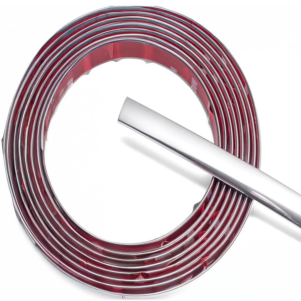 Kit Friso Cromado Auto Colante 12mm Universal Pestana Base de Vidro Para-choque Grade Porta Rolo em Oferta na Shopee