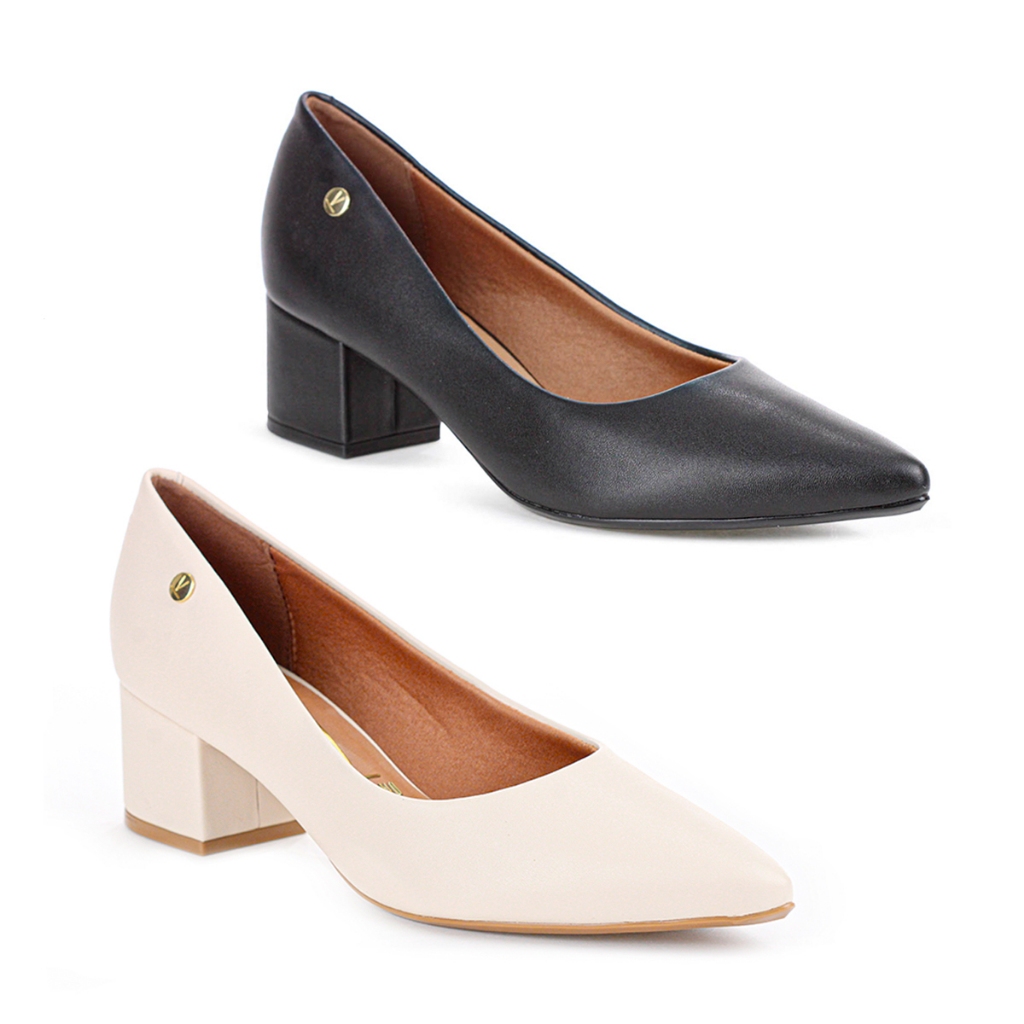 Scarpin Vizzano Pelica Salto Bloco Sapato Social Feminino  Confortável Elegante Moderno Despojado Lançamento Moda Macio em Oferta na Shopee