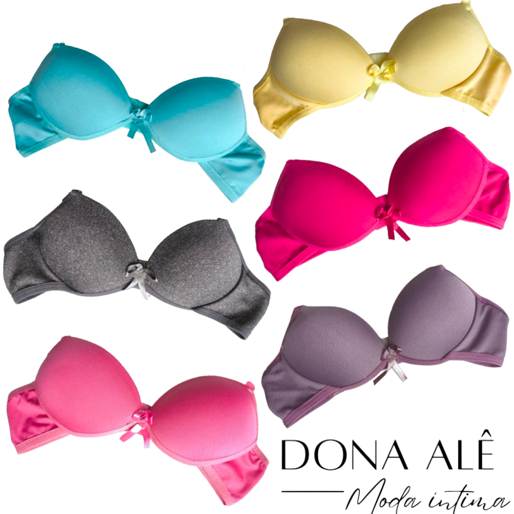 Kit 5 Sutiã Liso Menina Moça Juvenil Com Bojo em Oferta na Shopee