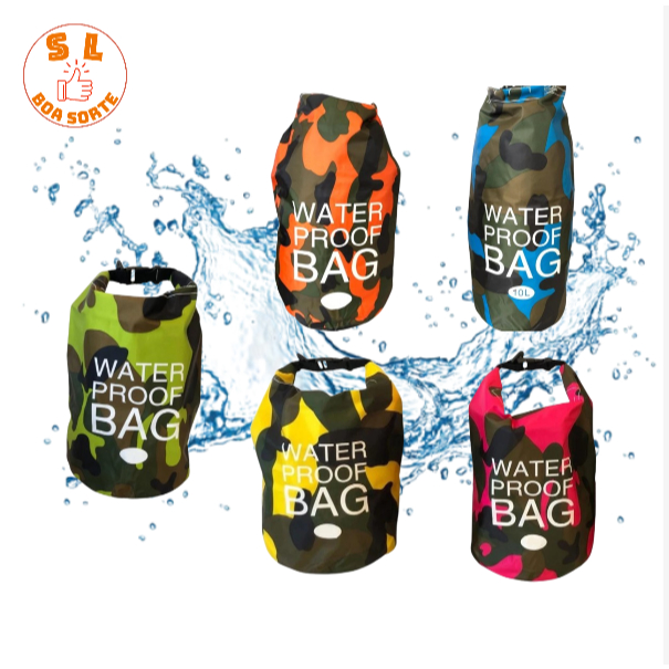 Bolsa Sacola Mergulho Mochila Waterproof 5L 10L Camuflado Ciclismo Acampamento Impermeável