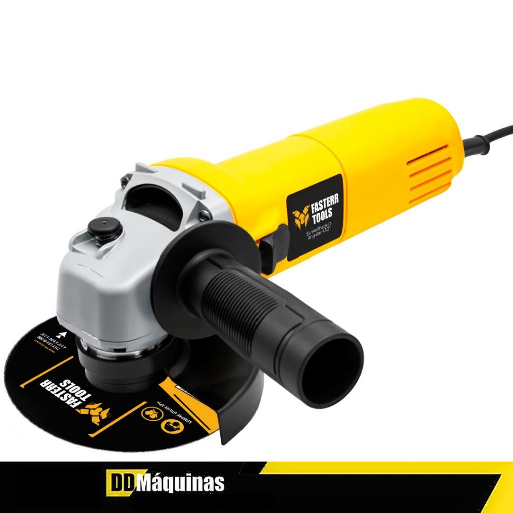 Detalhes do Kit Esmerilhadeira Lixadeira Angular 220V 820W 11000 Rpm + 5 Discos de Corte Inox 4.1/2 - Fasterr