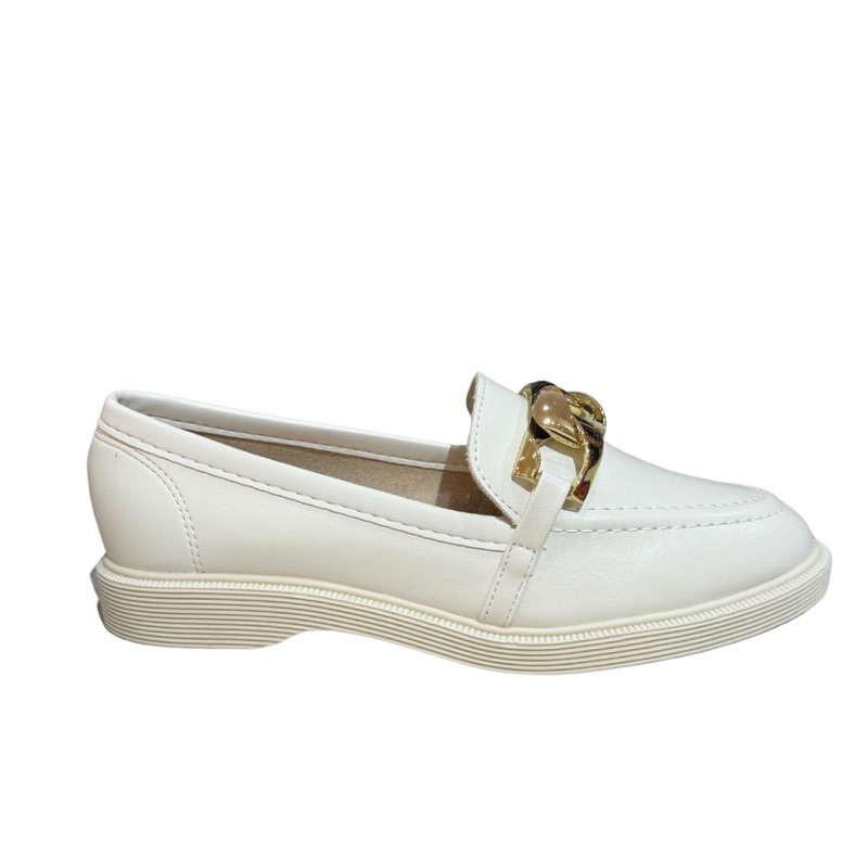 Sapato Social Branco Mocassim Sapatilha Moleca Napa Branco