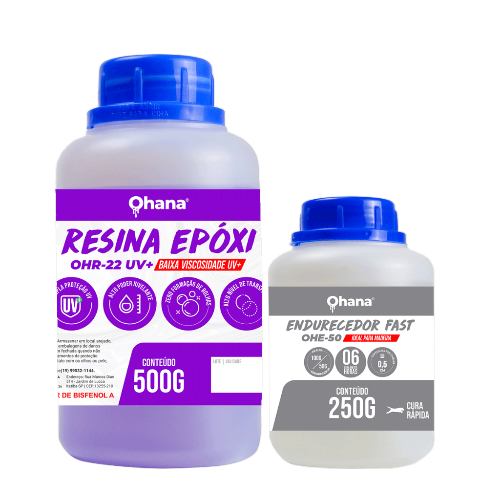 Resina Epoxi Baixa Viscosidade UV Com Endurecedor FAST Ohana Kit 750g em Oferta na Shopee