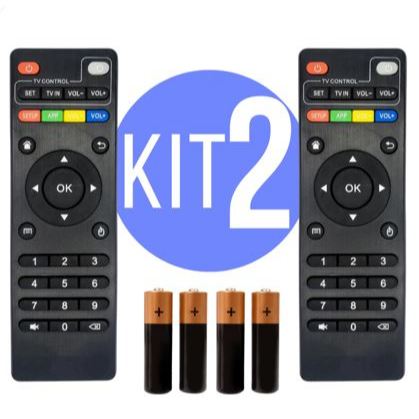 Kit 2 Uni Controle Remoto Para Tv Botões Inteligentes Box Aparelho