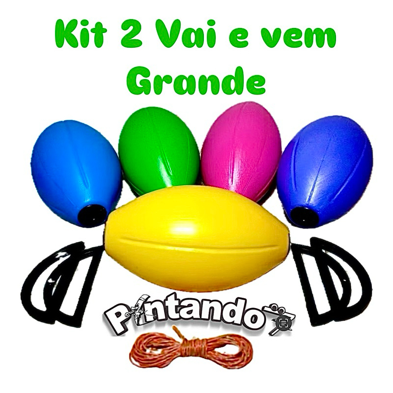 kit 2 Vai e Vem Grande Brinquedo Divertido Diversas Cores em Oferta na Shopee