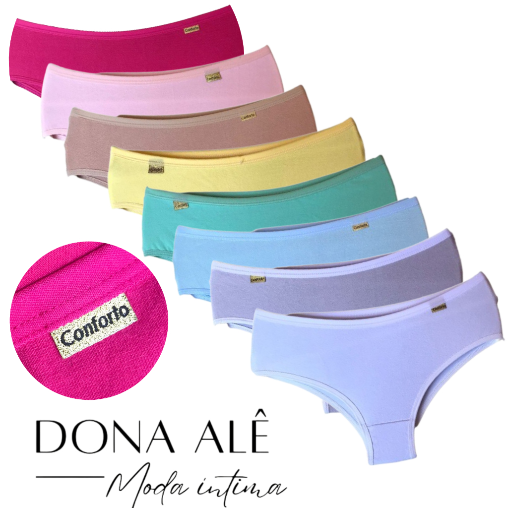 Kit 10 Calcinha Infantil algodão de 4 a 14 Anos Conforto meninas criança em Oferta na Shopee
