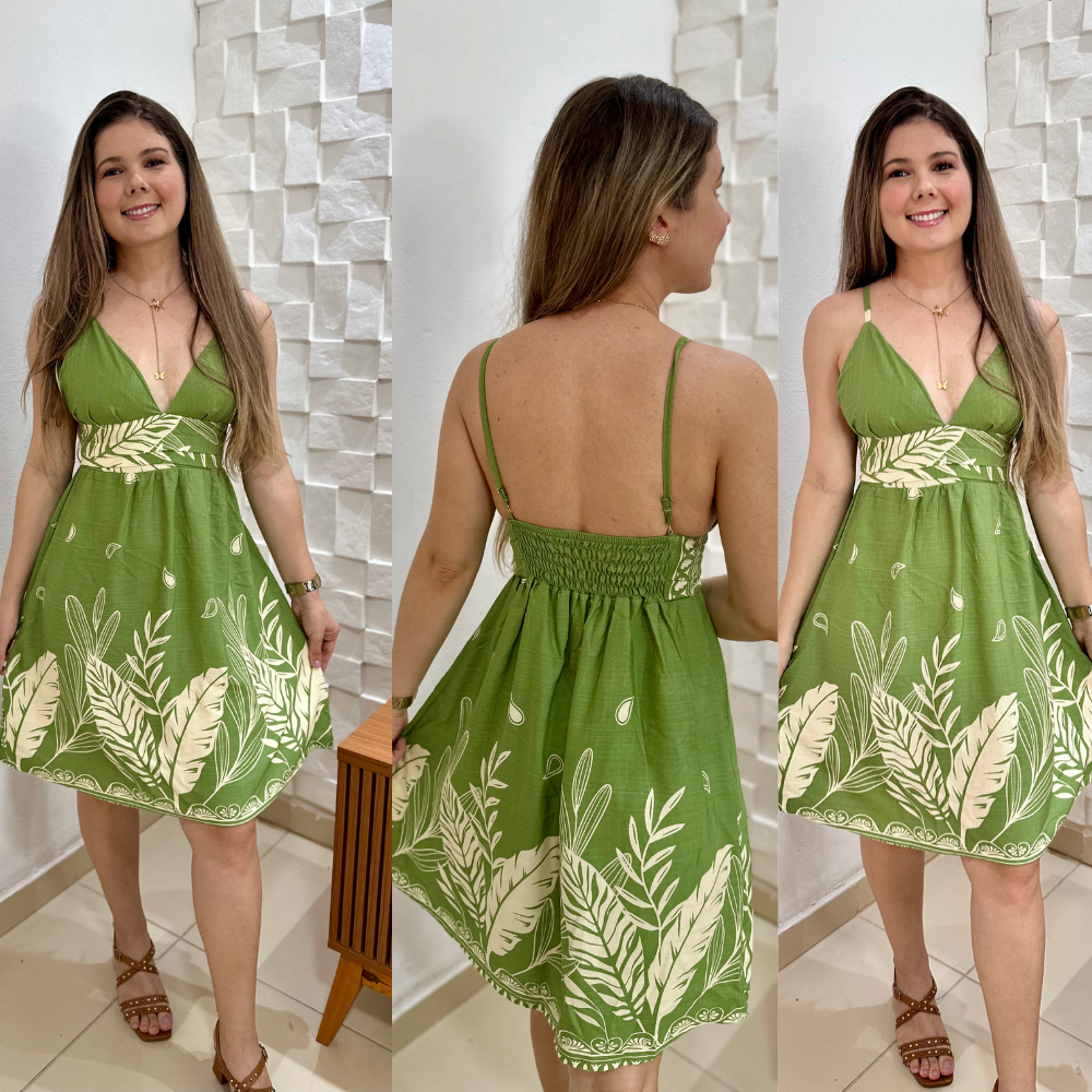 Vestido feminino curto com alcinha regulável elastec tecido viscolinho soltinho