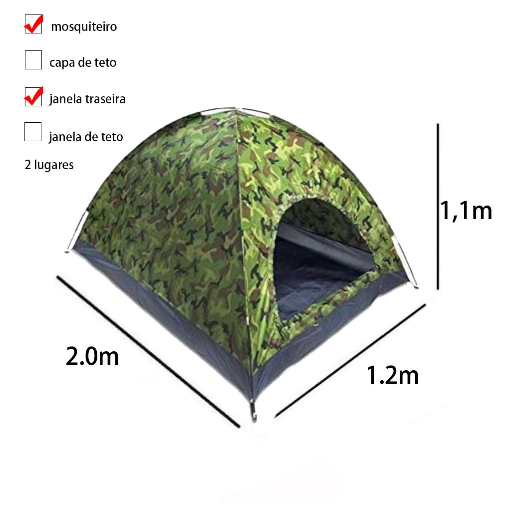 Barraca Camping 2 Lugares Colorido Barraca De Acampamento Adulto 2 Pessoas Camuflado Promoção