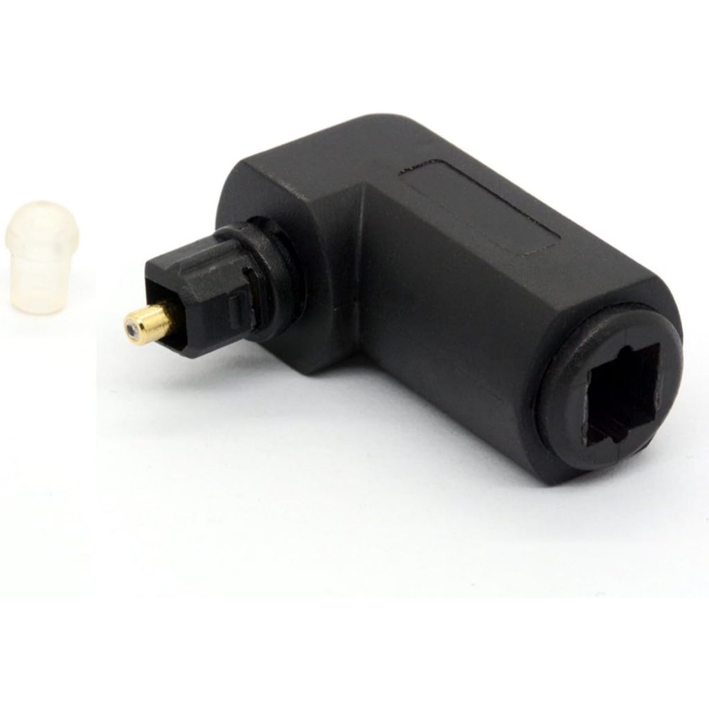 Adaptador de áudio óptico Toslink conversor adaptador de cabo óptico de fibra óptica digital de 360 graus