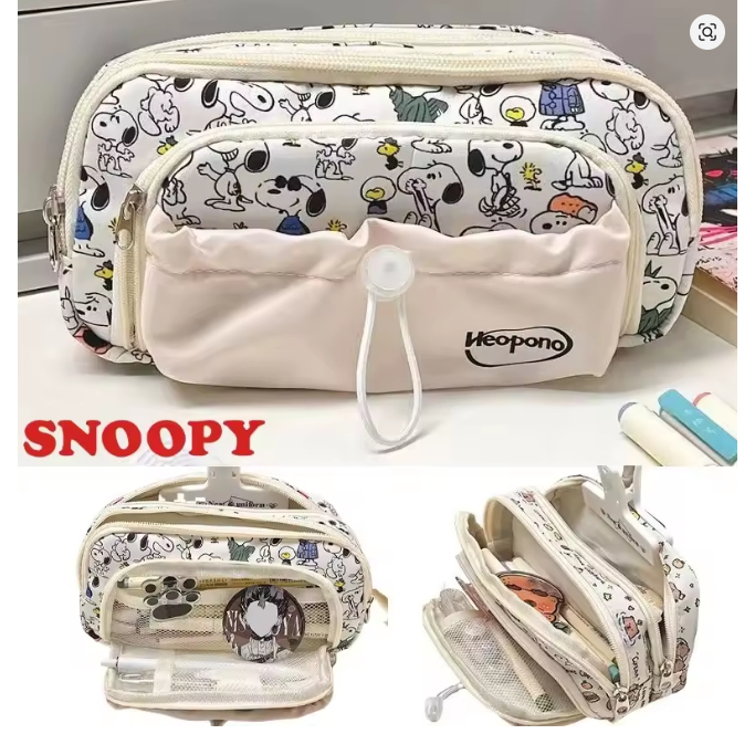 Estojo para Lapis Grande capacidade Snoopy com Porta Canetas, para Estudantes e Fãs Cartoon Desenhos em Oferta na Shopee