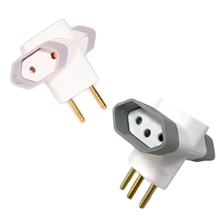 Pino Adaptador Tê Para Tomada Multiplicador De Saídas Normatizado Branco 3 Saídas 2P Bipolar Bivolt