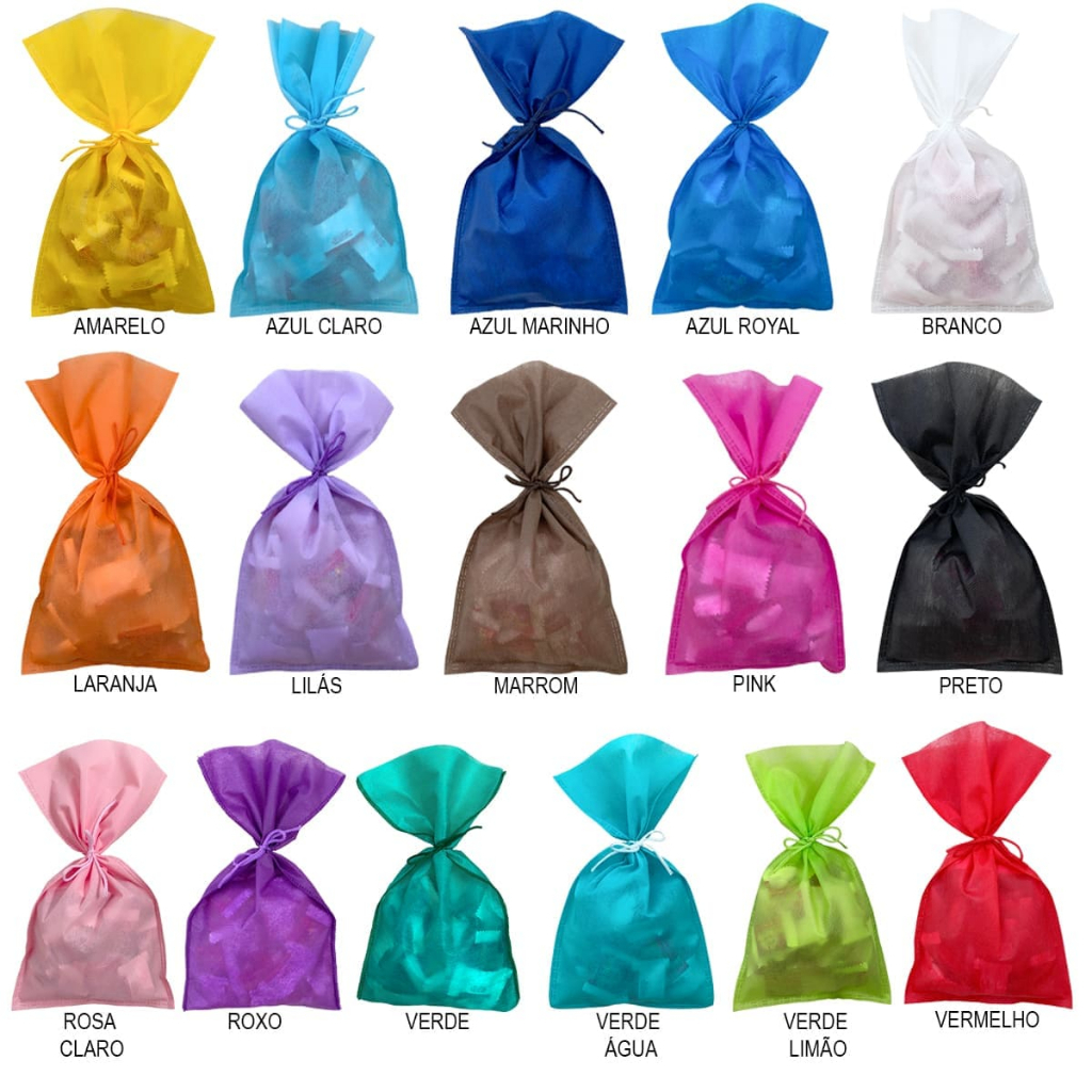 Saquinhos Sacolinhas TNT para lembrancinhas/presente 13x23cm em Oferta na Shopee