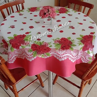 Toalha De Mesa Redonda Costela De Adão Redonda 4 Cadeira Tecido em Oferta na Shopee