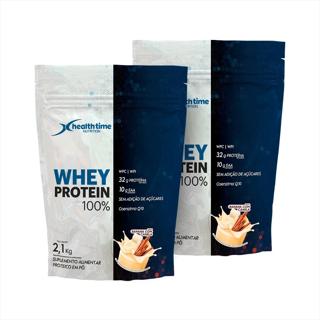 2x Pacotes Whey Protein Isolado 100% Proteína - Health Time (4,200kg) em Oferta na Shopee