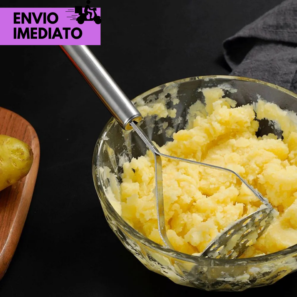 Kit 3 Amassador de Batata Manual em Aço Inox Cozinha Prática e Funcional p/ Purê de Batata , Legumes