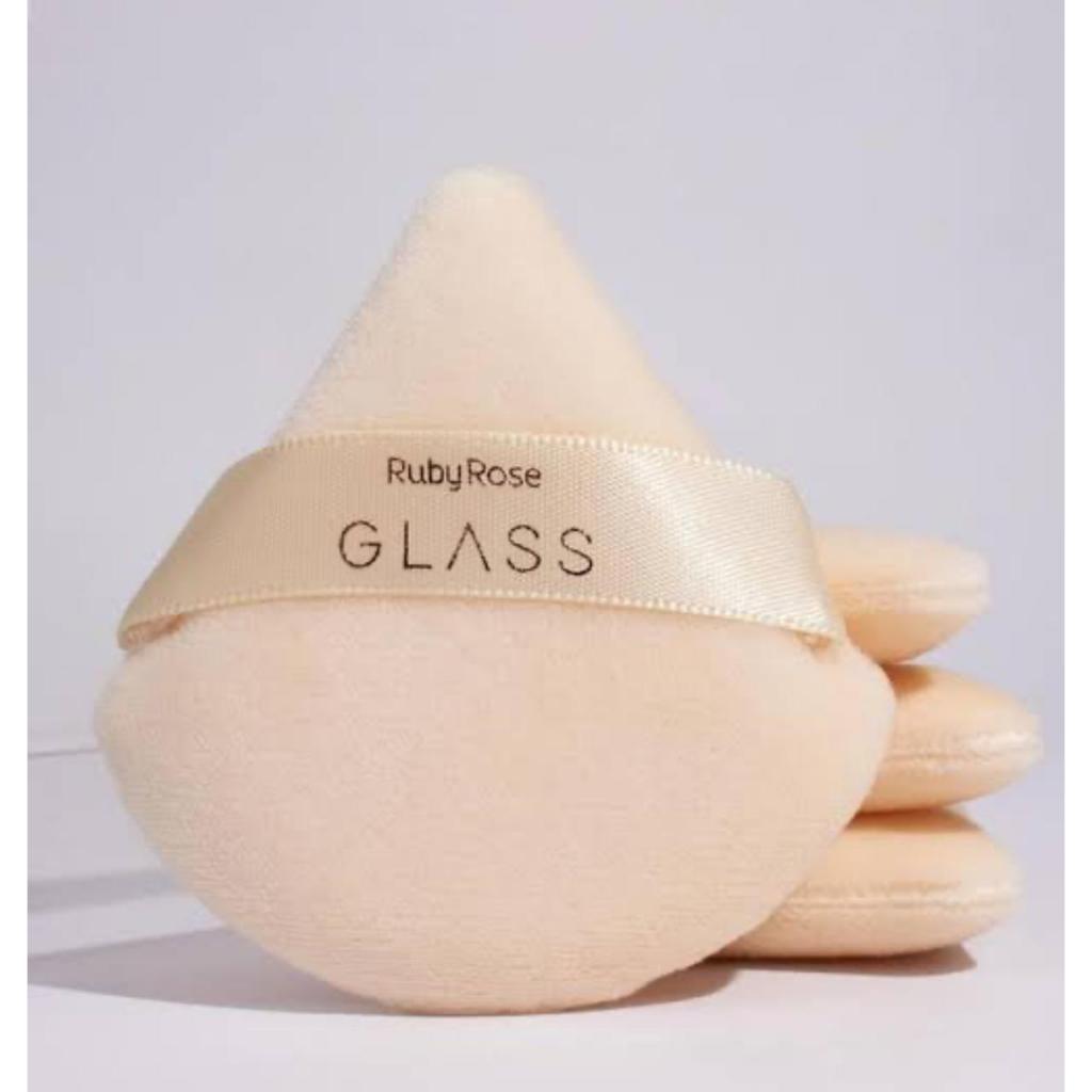 ESPONJA DE PÓ POWDER PUFF GLASS E FLUFFY PUFF MELU RUBY ROSE