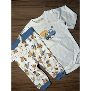 Conjunto Bebê Menino Algodao Egipicio Body e Calça MINI&CO P ao 02 em Oferta na Shopee
