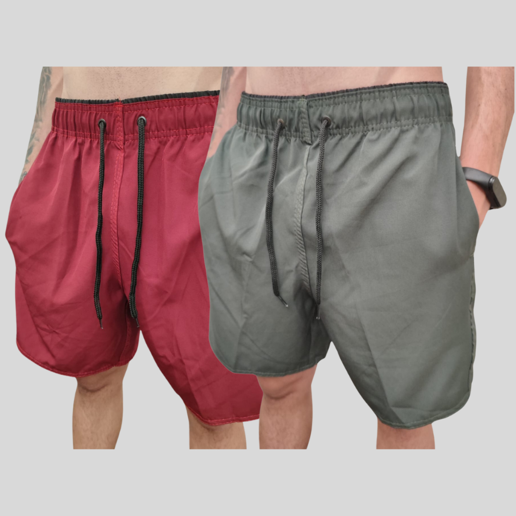 combo 2 bermudas tactel masculina com elastano shorts mauricinho academia Piscina Lançamento