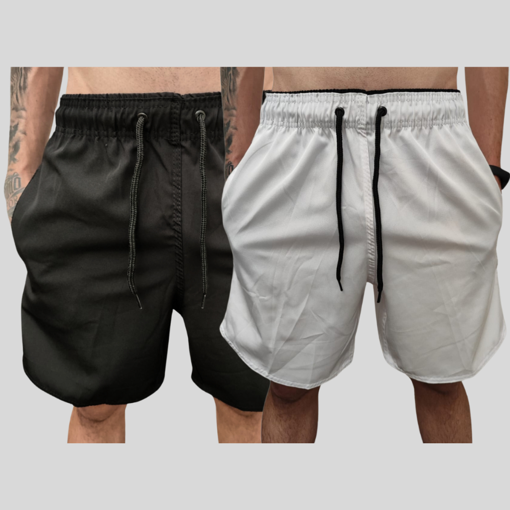 Kit 2 bermudas tactel masculina com elastano shorts mauricinho academia Piscina