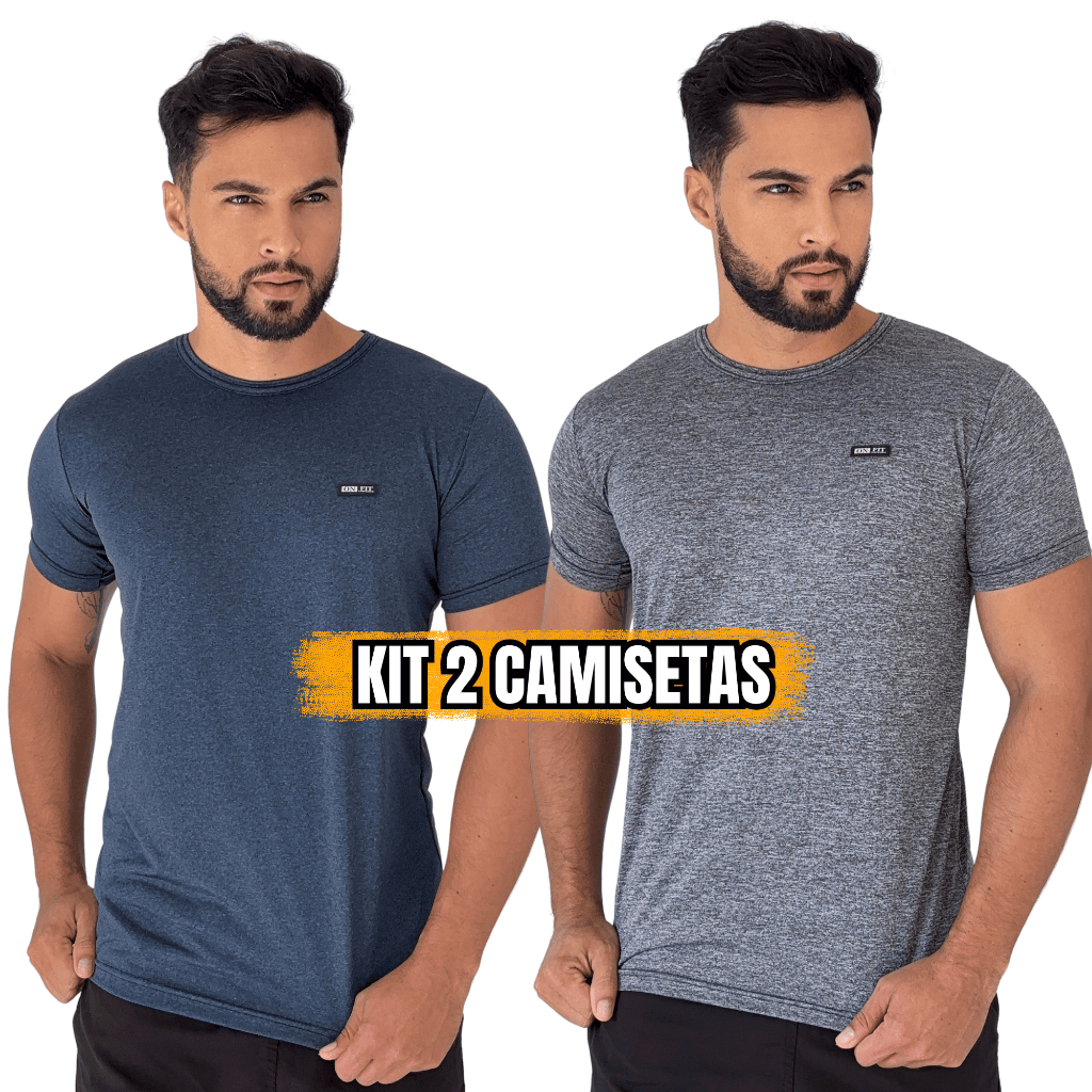 Kit 2 Camisetas Manga Curta Dryfit Camisa Masculina Academia Malha Fria