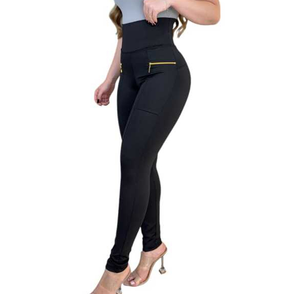 CALÇA MONTARIA LEGGING COM ZIPER DOURADO em Oferta na Shopee