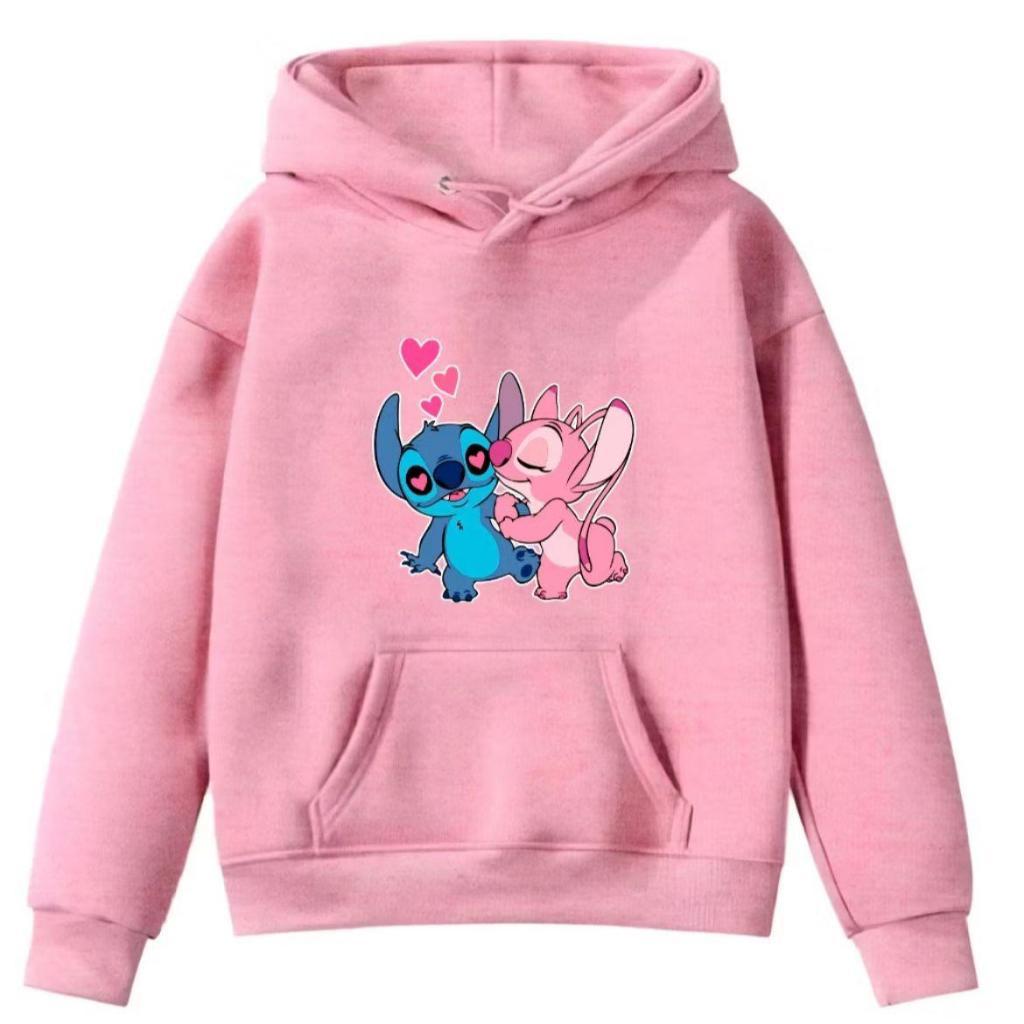 Moletom  Casaco Canguru  Kids Unissex Desenho Stitch Casal Infantil e Juvenil Blusa De Frio Quentinho Envio imediato